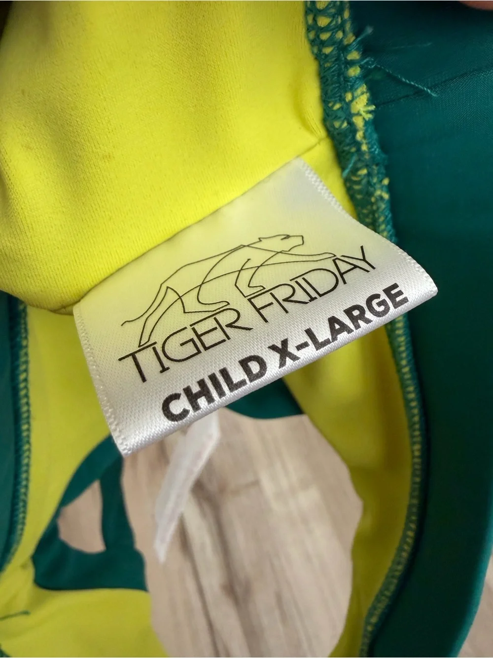 SET!! Tiger Friday Girls' Neon Yellow & Teal One-Shoulder Swim Top